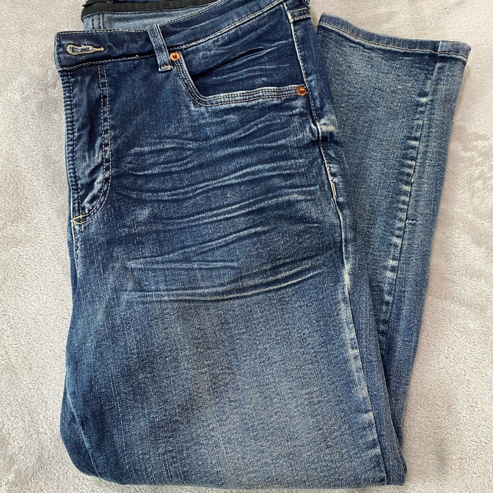 Universal Standard (US) Seine High Rise Skinny Jeans Petite Distressed Blue NWOT